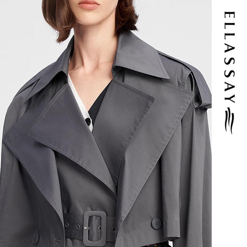ELLASSAY Женский легкий длинный тренч из смесовой хлопковой ткани