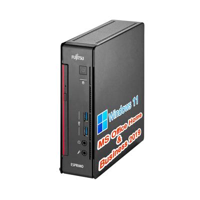 Восстановленный мини-ПК Fujitsu Q558 с MS Office, Windows 11, 9-го поколения, Wajun 16 ГБ и 512 ГБ H&B 2024, Pro, i3-9100T, Wi-Fi, Bluetooth, ОЗУ, SSD.