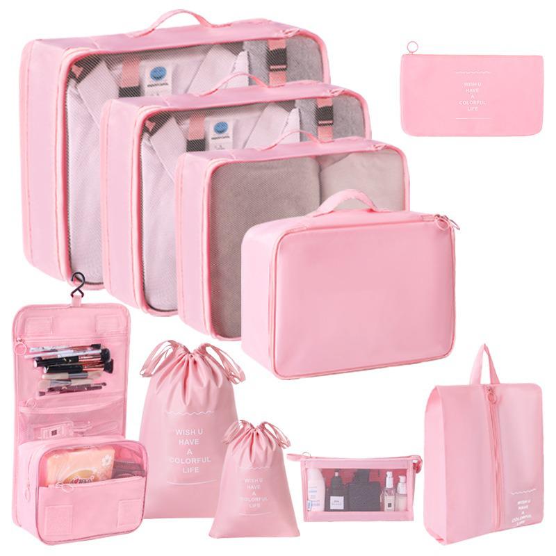 Travel Storage Bag Set - 7-Piece Multi-functional Compartment Bags for Clothes & Cosmetics