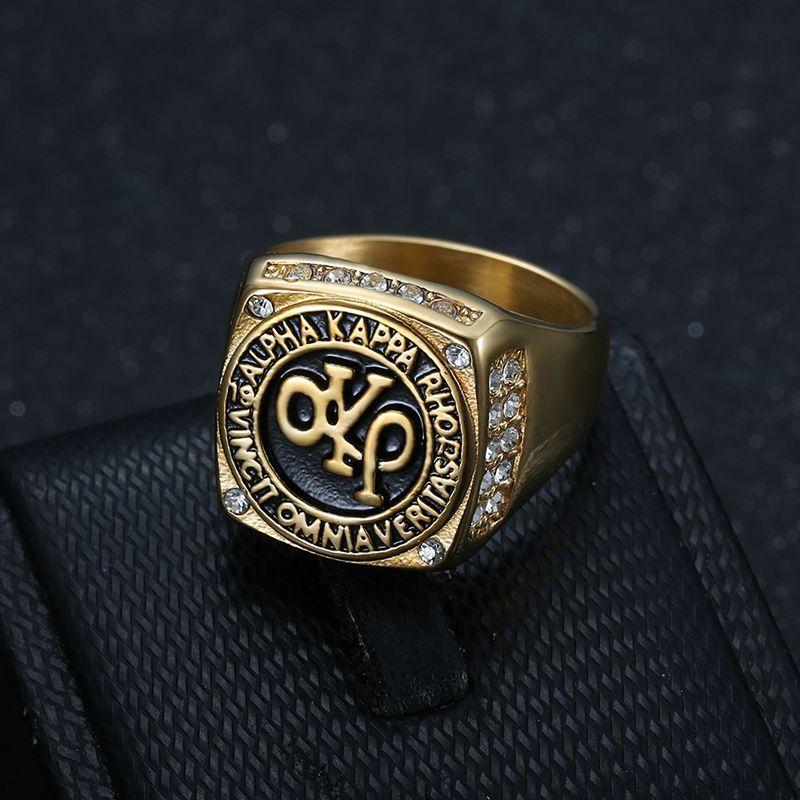 Мужские кольца из нержавеющей стали, позолоченные, вакуумные украшения со стразами для мужчин, аксессуары в стиле хип-хоп, мужские обручальные кольца на палец