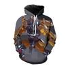 Adventure Tale Motif Print Hoodie, Magical Beast Character Texture Art Full Graphic Loose Pullover, Great for Fantasy Lover Casual Gatherings
