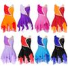 Girls Sleelveless Figure Ice Skating Dress Shiny Sequins Mesh Patchwork Ballet Tutus Tutu Dress Performance Training Dress