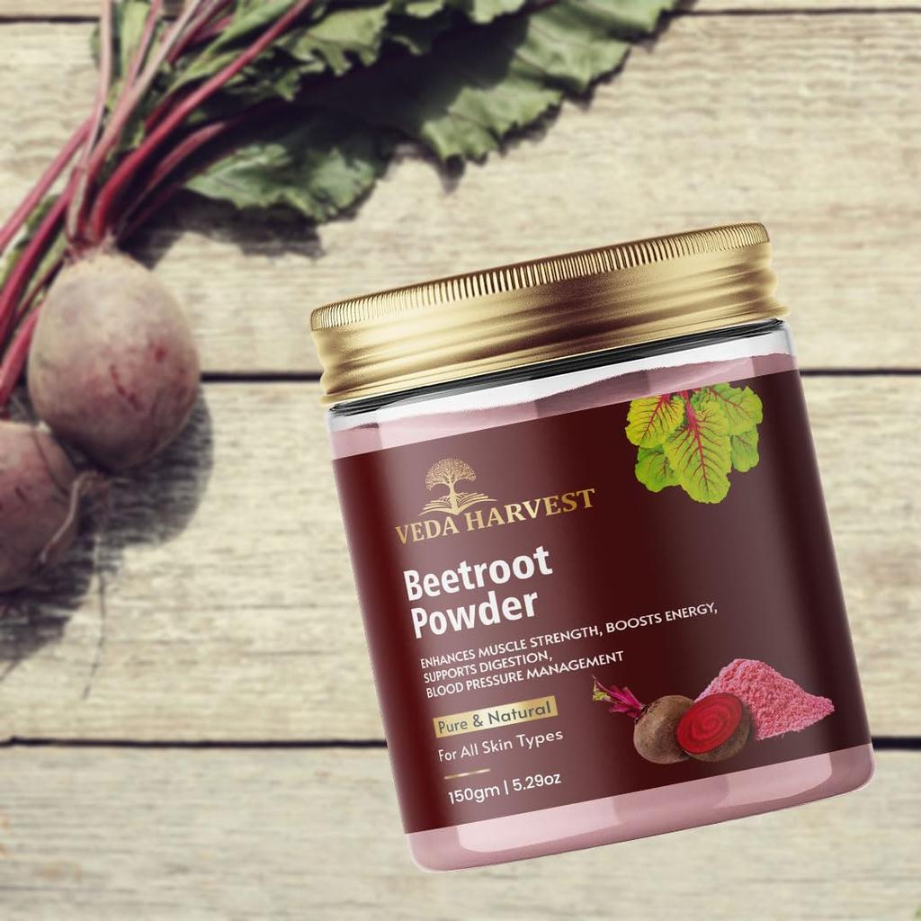 VEDAHARVEST Свекольный порошок для лица, кожи и волос | Богат антиоксидантами | Уход за губами | Для питья | Для еды | Иммунитет | Перед тренировкой | Натуральный осветлитель