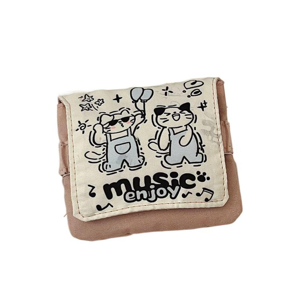 Косметичка Мини косметичка Кошелек с изображением кота Кошелек для монет Повседневная гигиеническая сумка для хранения на открытом воздухе