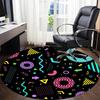 1pc Geometric Patterns Office Round Area Rug, Indoor Mat Suitable ForOffice, Under Office Chairs Bedroom Living Room Home Decor, Room Decot018