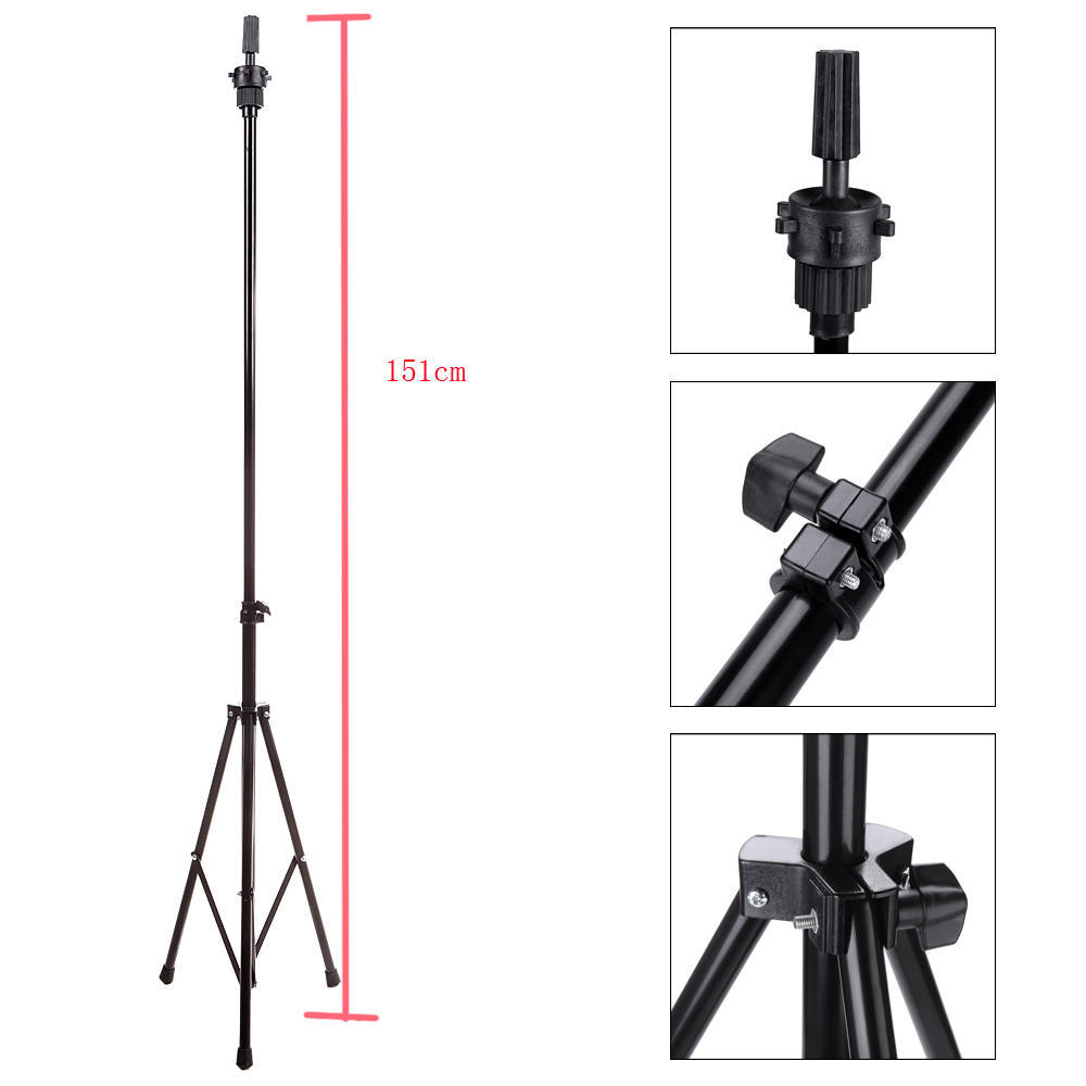 Adjustable Metal Tripod Stand Holder Hairdressing Training Head Mold Wig Mannequin Stand