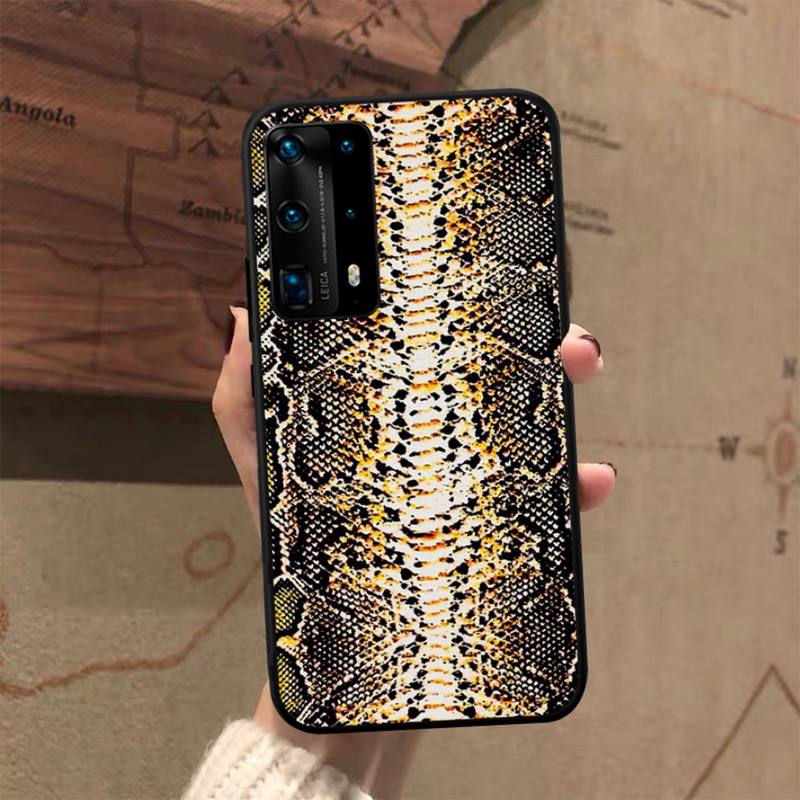 Чехол для телефона с изображением змеиной кожи для Huawei P50 P40 E P30 P20 Pro P10 Lite P Smart Y6 Nova3E Honor10