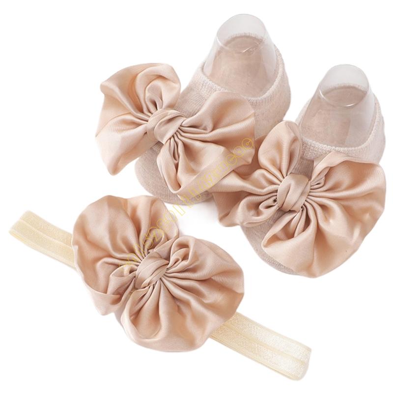 2 пары дышащих носков для пола, повязка на голову с бантом, детские носки-бабочки, подарок на день рождения DXAD