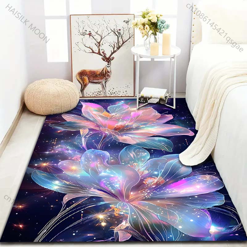 Multiple sizes Fantasy starry flowers Carpet for Living Room Bedroom Sofa Home Decor Rus Non-slip Floor Mat Luxury Gift