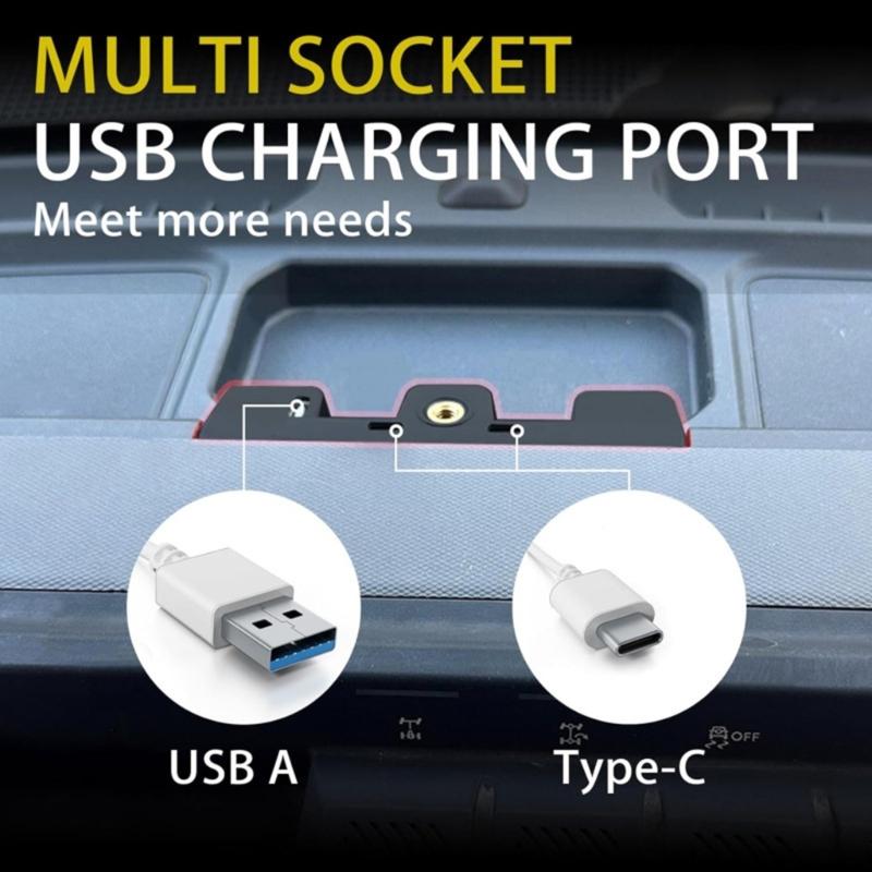 3-портовый USB-адаптер для зарядки в автомобиле, поддерживает MP3-плееры, планшеты, для 2-дверных и 4-дверных моделей 2021-2024 гг., установка на приборную панель
