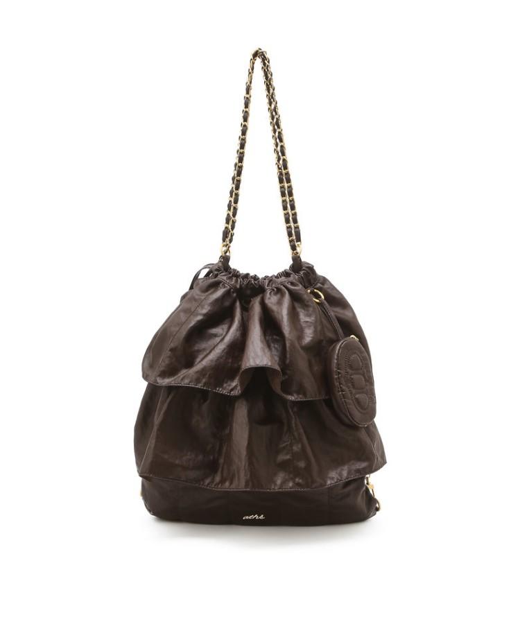 Athe Vanessabruno [Frill] Brown Dupeskin Frill Chain Two-Way Backpack And Shoulder Bag M Aaba6E715W2