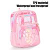 Yousheng Детский прозрачный рюкзак Водонепроницаемый студенческий рюкзак с принтами в виде сердечек Сумка для книг с передними карманами на молнии для мальчиков и девочек Школа Улица