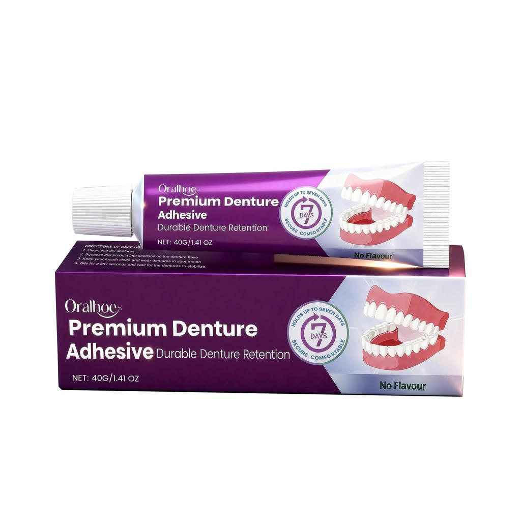 Limited time!!Oralhoe Denture Adhesive - Naturally Fits, Comfortable, Secure, Enhances Smile Appearance