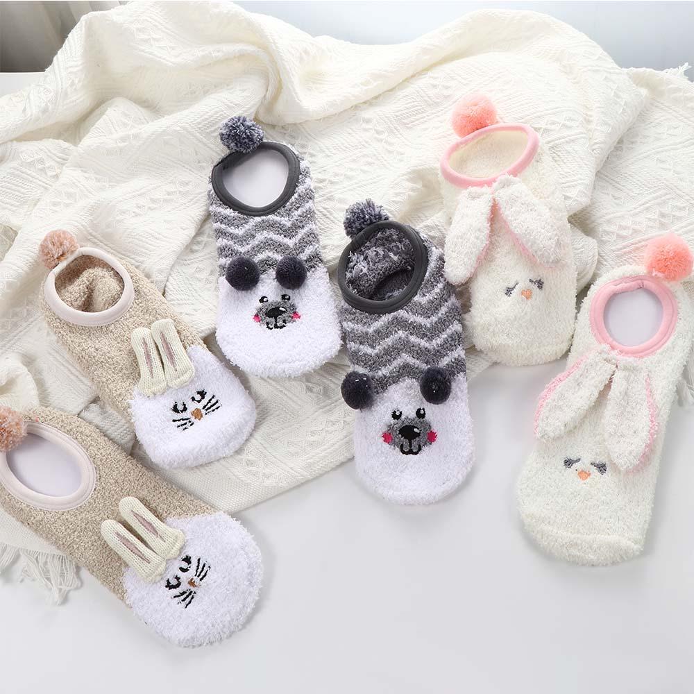 Mouse Rabbit Cartoon For Girls Floor Socks Winter Hosiery Women Sleep Socks Korean Ankle Socks