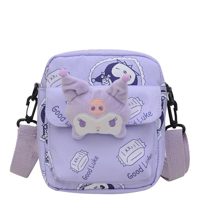 Cinnamoroll Hello Kitty Kuromi Canvas Single Shoulder Bag With Stitching Details For Daily Use
