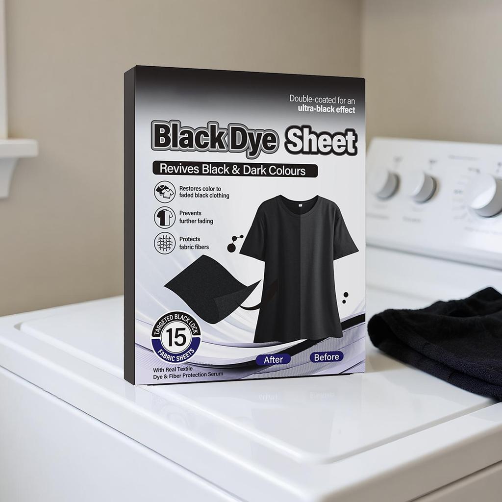 Черный краситель для одежды, 15 шт. листов черного красителя для одежды, восстановитель цвета ткани и краситель для одежды для стирки, оживите выцветшую одежду