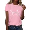 Женская футболка с круглым вырезом и коротким рукавом с принтом в виде буквы «улыбка»