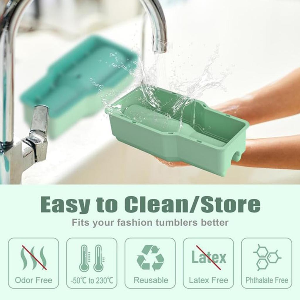 Upgraded Ice Cube Tray for Stanley Cup Silicone Ice Cube Tray with Lid for 30-40oz Tumbler Large Hollow Cylindrical Ice Cube Molds