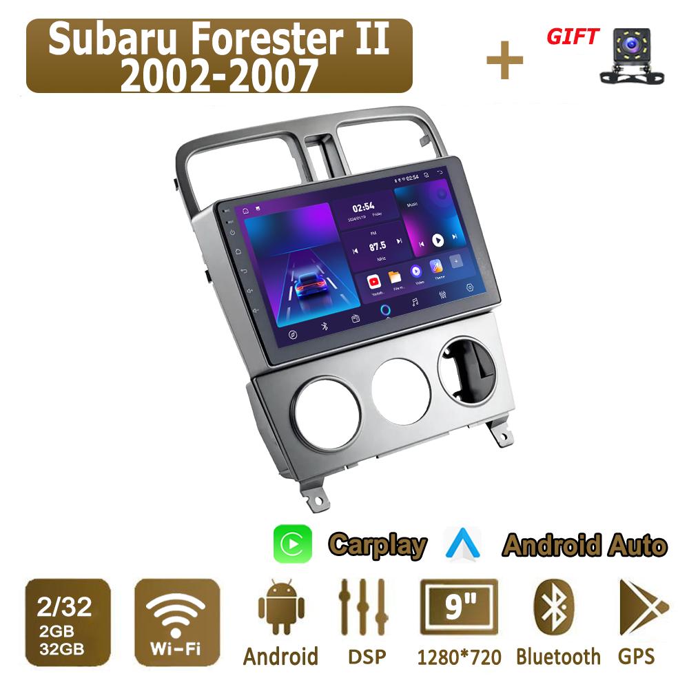 Android Carplay автомобильное радио для Subaru Forester II 2002-2007 мультимедийный проигрыватель головное устройство стерео GPS навигация BT WIFI 4+64 ГБ