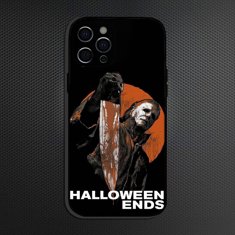 Хэллоуин Проклятие Майкла Майерса Фильм Ужасов Чехол Для Телефона Для iPhone 16,15,14,13,12,11 Plus,Pro Max, Мягкий Силиконовый Черный Чехол