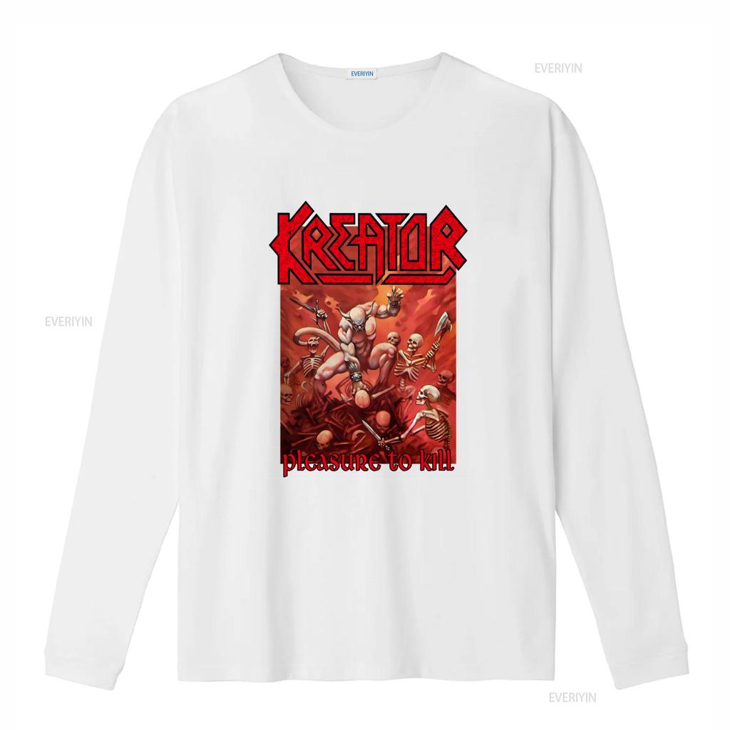 KREATOR Футболка с принтом Pleasure To Kill для мужчин Дизайн в стиле хэви-метал Доступна в размере S винтажная стирка Универсальная Повседневная