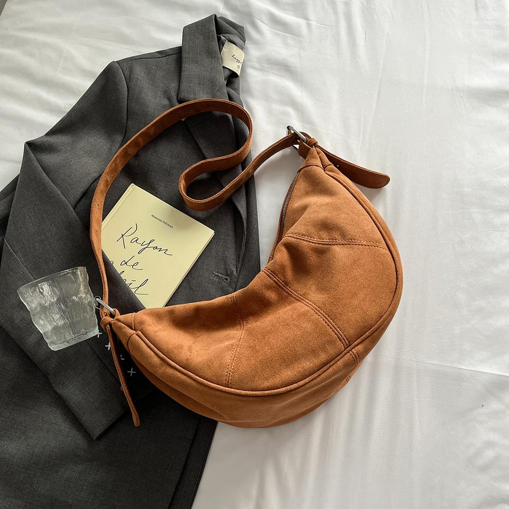 Женская мода искусственная замша мягкие сумки и кошельки винтаж 2024 зима новый тренд Y2K подмышечная сумка женская сумка через плечо