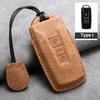 BOD1 2025 Hot Suede Leather Car Key Case Protector Shell Fob for for VW Volkswagen Touareg 2019 2020 2021 2022 2023 Auto Keychain Acc ER3