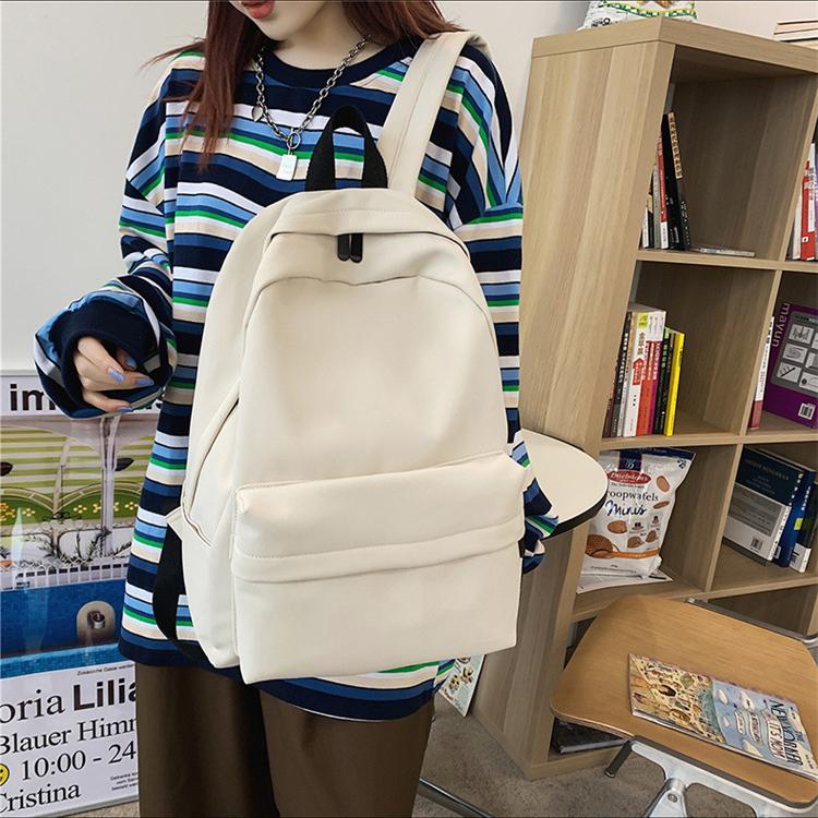 2022 Backpack Female Large Capacity Solid Color College Student Laptop Backpack School Bag