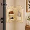 Wall Mounted Pegboard Organizer Perforated Board Storage Rack, Foldable Plastic Organizer, No Peg for Office Drilling Shelf Home Desk And Rack