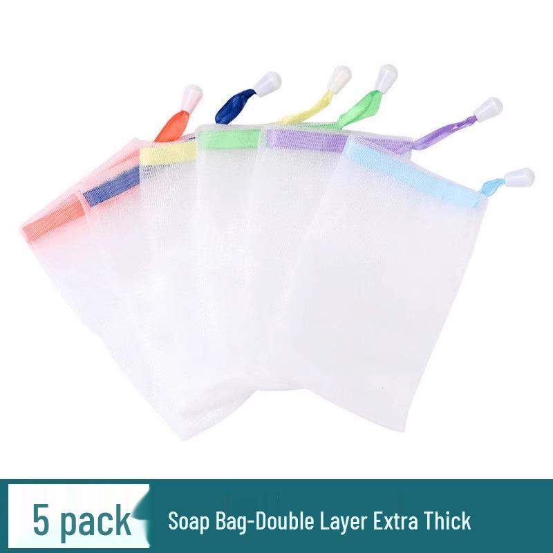 Двухслойный сетчатый мешочек для мыла, сетка для вспенивания средства для умывания, мочалка