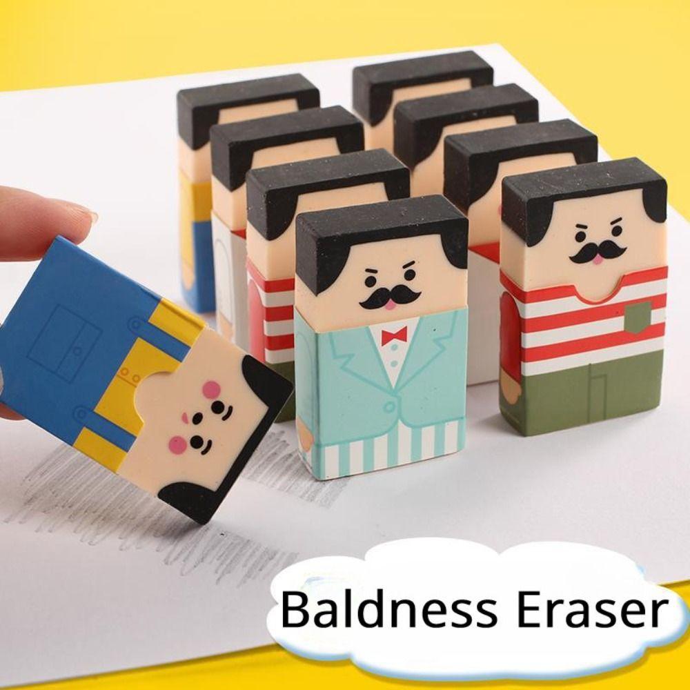 Bald Man Bald Man Eraser Without Leaving Marks Pencil Rubber Cute Pencil Eraser  Learning Prize