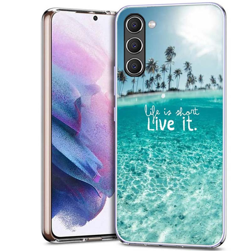 Летняя пляжная сцена на закате на море Пальма Чехол для телефона для Samsung A16 A17 A26 A36 A37 A56 A57 A12 A22 A32 A52S A07 A06 A02S A