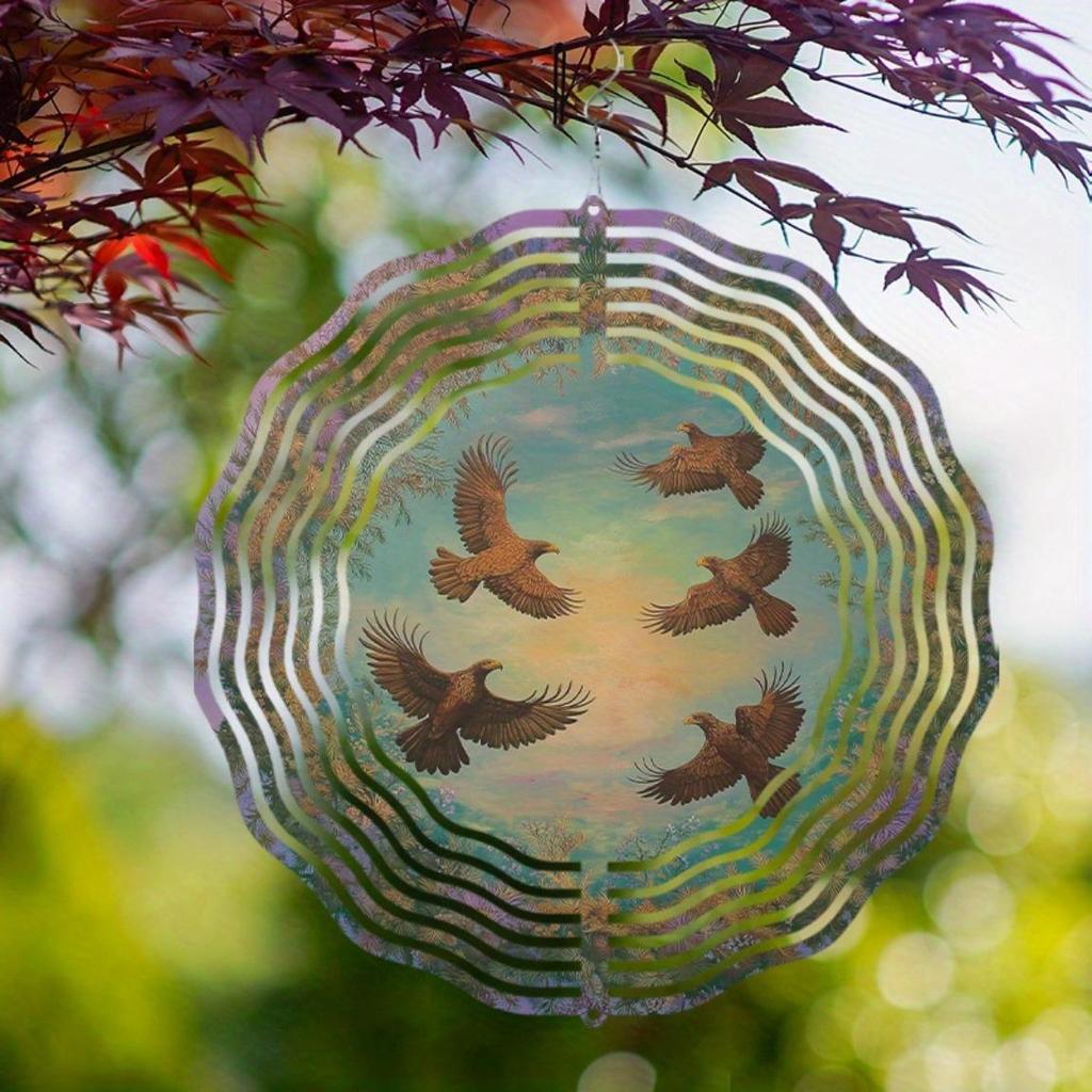 10 Inch Hanging Wind Chime for Outdoor Decor Dynamic Rotating Hook Design Perfect for Balcony Garden Spring Summer Gift Idea