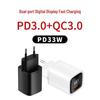 Быстрое зарядное устройство PD 33 Вт, QC3.0, Цифровой дисплей, Штепсель EU, Совместимо с Apple 14