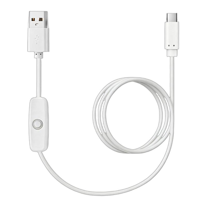 Гибкий ПВХ USB на USB C Шнур питания с регулировкой мощности и переключателем 501Button Идеально подходит для настольных ламп и USB-вентиляторов