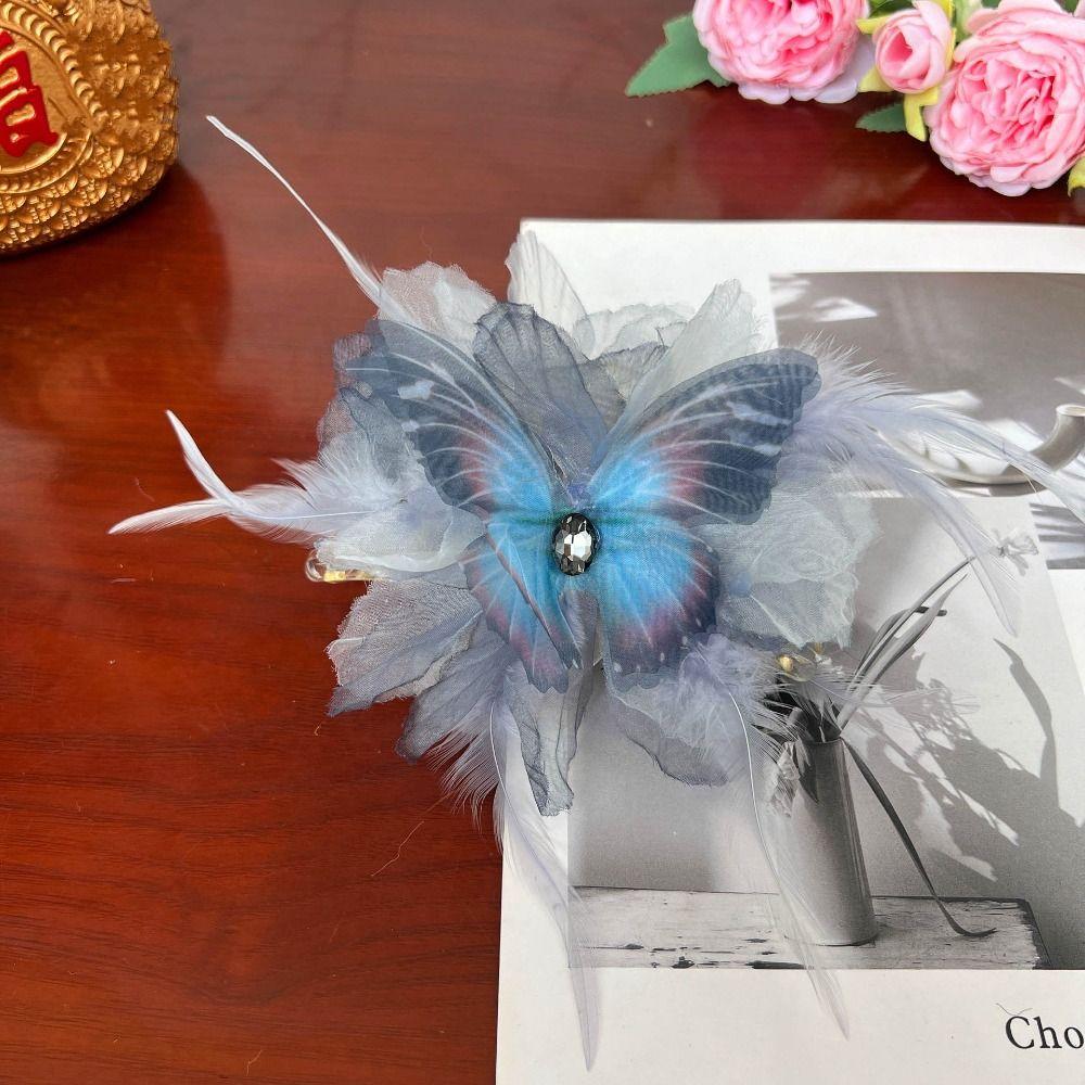 Tassel Grasping Clip Flower Shark Clip Elegant Hair Claw  Girl