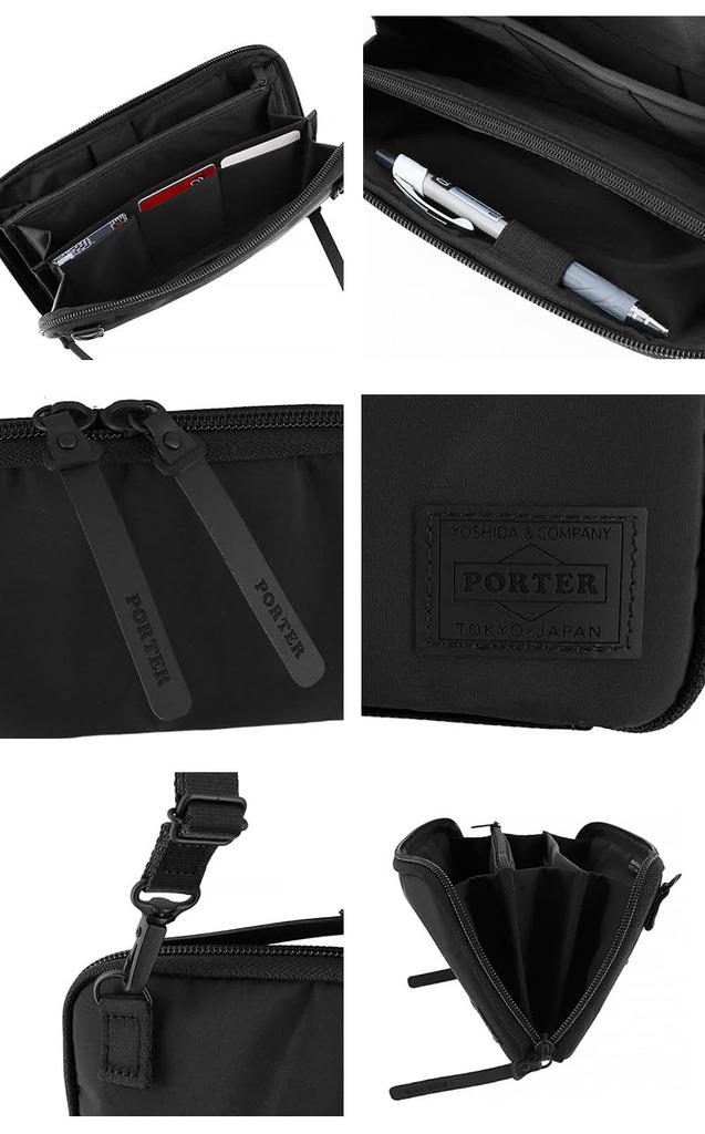 Porter Yoshida Bag Дорожная сумка Multi Pouch Multi Case Наплечная сумка Cape 2 Way Travel Organizer 883-15450 Черный