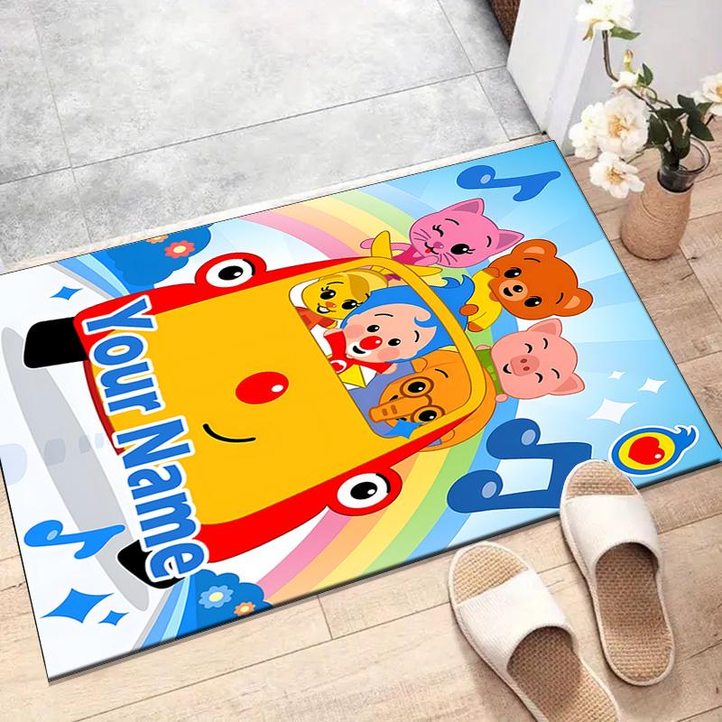 Custom Flim Flim Mat Personalized Name, Polyester Washable Indoor Entryway Rug, Gift for Christmas, Easter, Thanksgiving Day