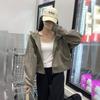 Womens Fitted Hooded Zip-Up Sweatshirt Jacket Short Length Warm Lined Casual Top