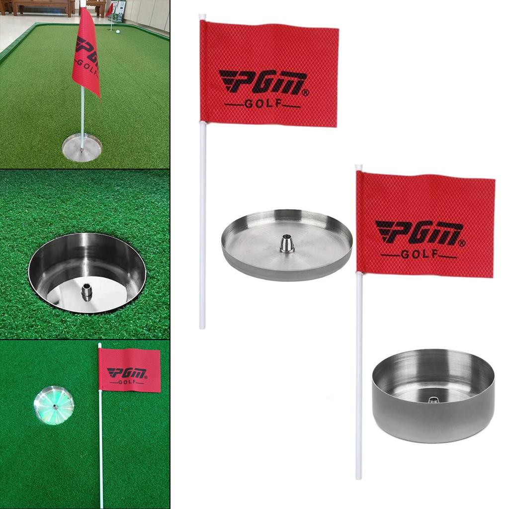 Stainless Steel Golf Green Hole Cup Flag Stick Durable for Putter Accessories