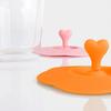 Крышка чашки Пищевая ручка в форме сердца Силиконовая сплошная цветная крышка с защитой от пыли для чашки