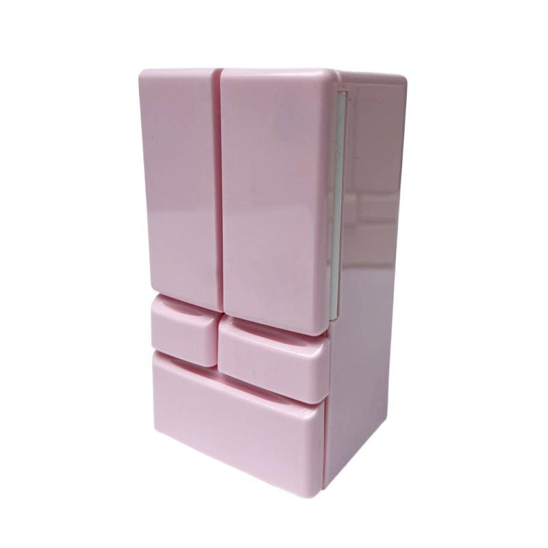 Plastic Miniature Fridge Refrigerator Simulation Mini Double Door Refrigerator Model Craft Furniture Doll House Accessories