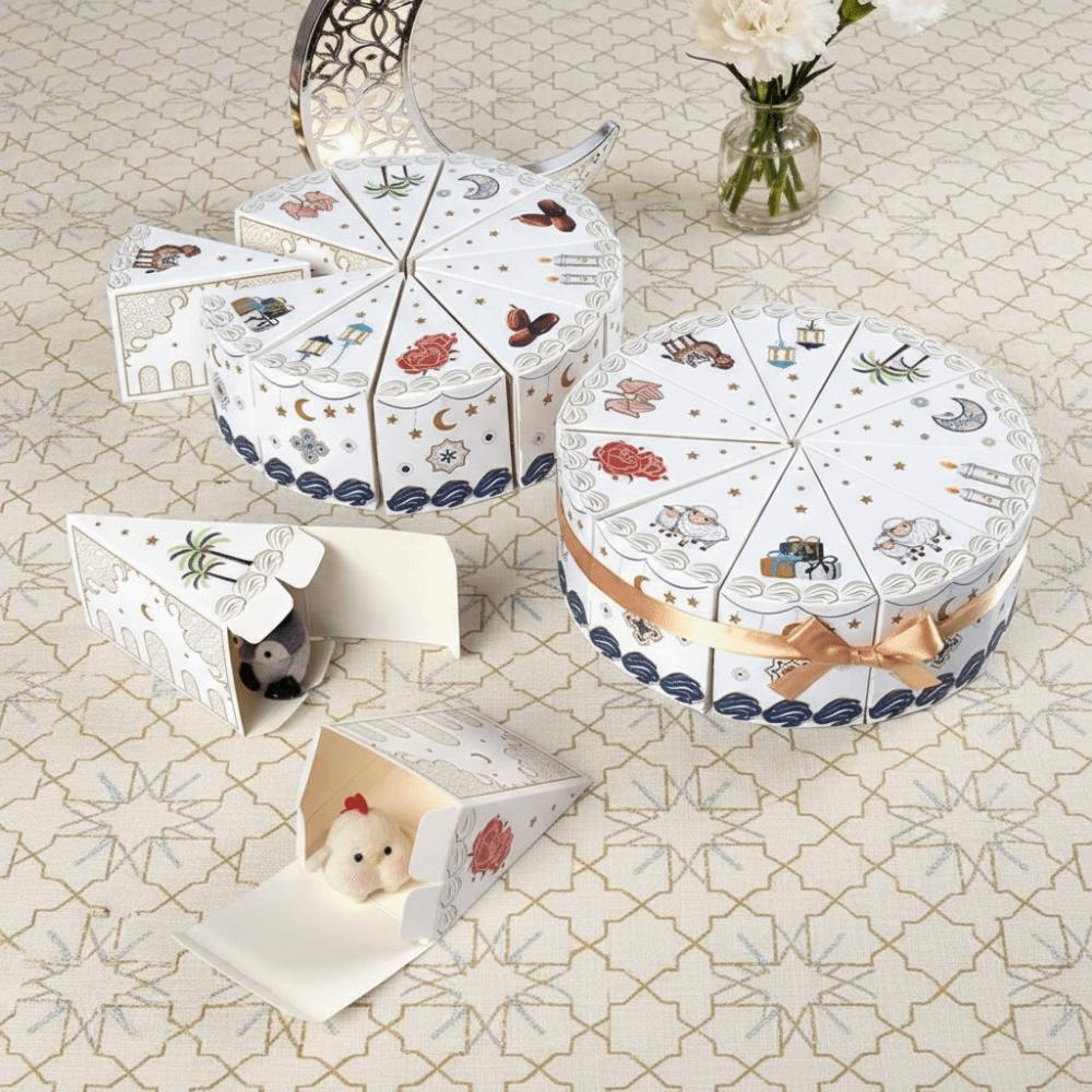 10 Штук/Пакетов Бумажные Подарочные Коробки в Форме Торта Треугольные Коробки для Упаковки Десертов Ближний Восток Милые Коробки для Подарков на Рамадан Вечеринка