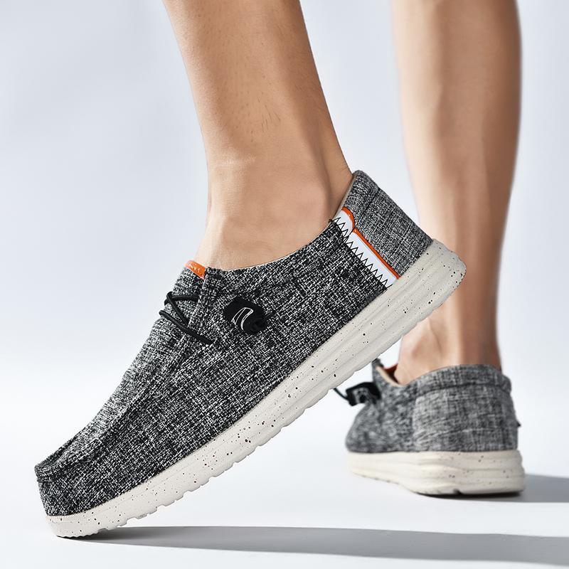 Размер 48 Мужская повседневная обувь Слипоны Холщовые лоферы Удобные плоские туфли для ходьбы для мужчин Нескользящие мягкие мокасины Кроссовки Летние лоферы