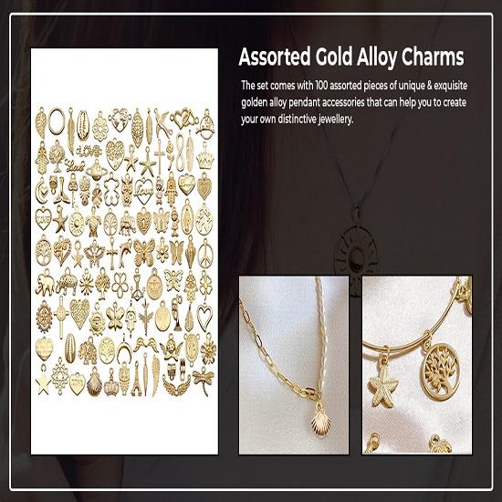 Металлические 100 шт., подвески из золотого сплава для изготовления ювелирных изделий, подвески, оптовые партии, антикварные смешанные ожерелья «сделай сам», браслеты, подвески, подвески