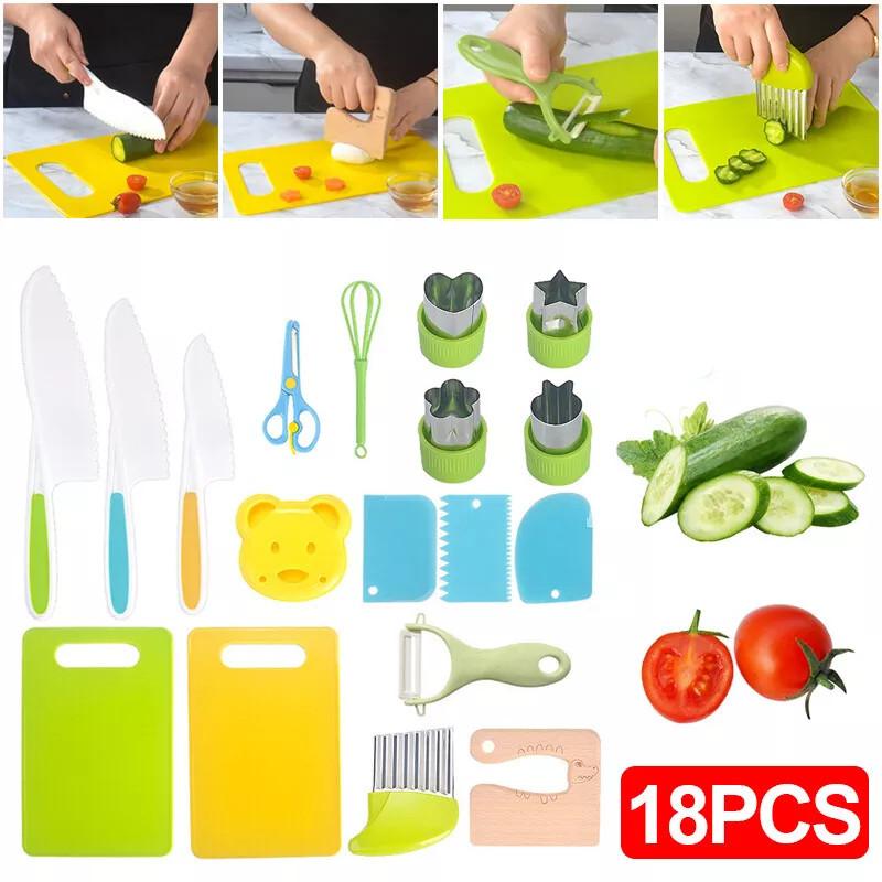 Fun And Educational Kids Plastic Kitchen Knife Set Safe For Cutting Fruits And Veggies
