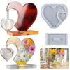 2pcs/Set Large Heart Display Resin Silicone Casting Mold DIY Photo Heart Shape Silicone Mold for Home Decoration Wedding Ornament Graduation Souvenir