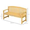 2-Seater Garden Bench Wood, Weatherproof Bench, Garden Furniture with Backrest, 240 kg Load Capacity 140 x 50 x 85 cm, Orange