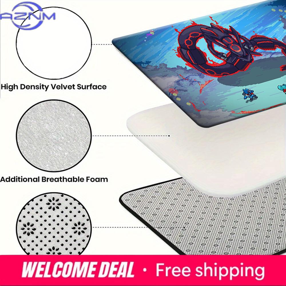 Pokemon Shiny Rayquaza Pixel Battle Print Non-slip Doormat, Soft Absorbent Floor Rug for Home Decor