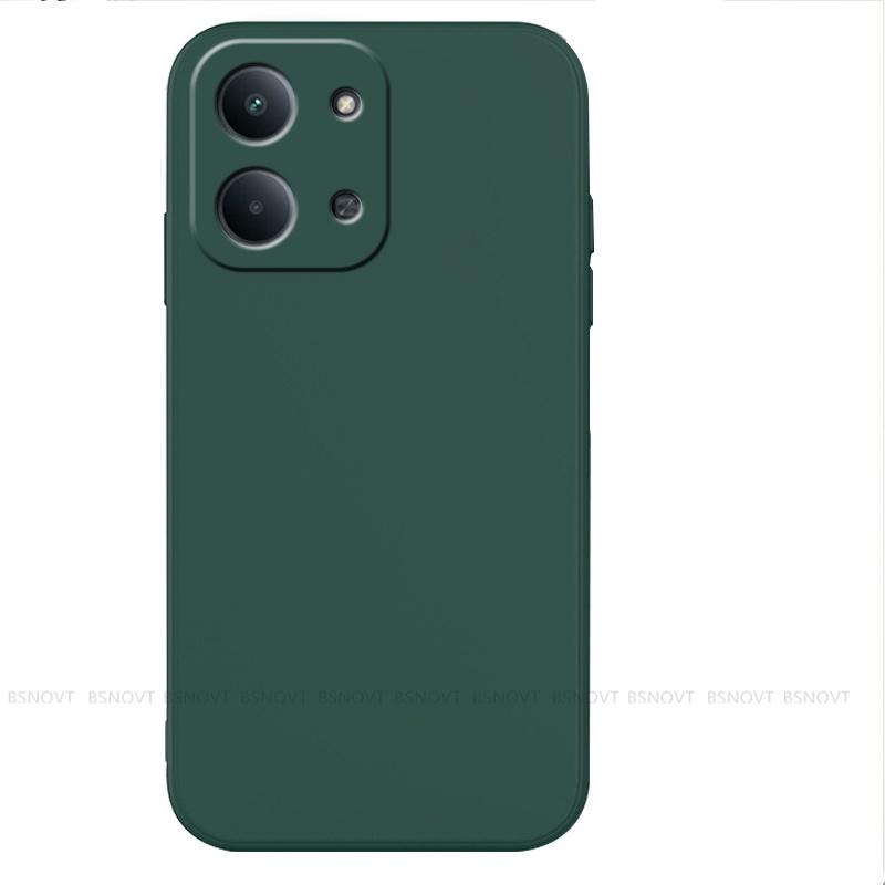 Ударопрочный чехол из жидкого силикона для Xiaomi Redmi 15C с квадратным дизайном